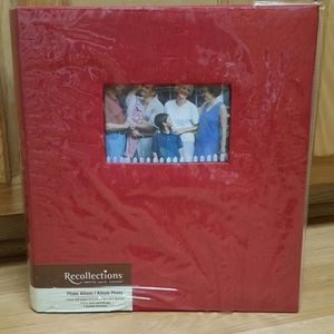 Large red photo album